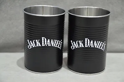 2x Brand New Genuine Jack Daniel's Metal Tin Cup Mug Drinks Pen Holder Gift • £8.99