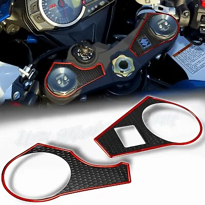 Handle Yoke Cover Chrome Red/Black Sticker Pad 09-23 Suzuki GSX-R1000 GSXR 1000 • $17.99