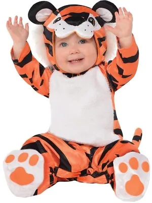 Baby Boys Tiny Tiger Fancy Dress Costume Infant Toddler Animal Jungle Outfit • £12.95