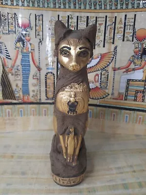 Rare Antique Ancient Egyptian Bastet Cat Isis Scarab Mummified Statue Stone • $96.85