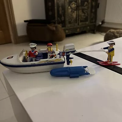 £10 • Buy Playmobil Twister Speed Boat With Water-Skier 3009 With Family