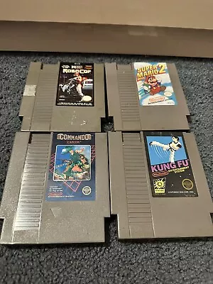 Nintendo NES Games (Lot Of 4  Games) Super Mario 2 Kung Fu Robocop Commando • $9.99