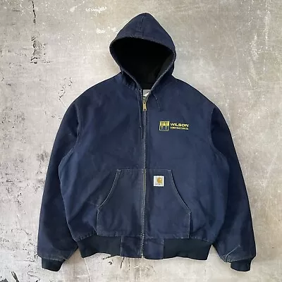 Vintage 80s Carhartt JR102 Hooded Jacket Union Made In USA (size L/XL) • $80