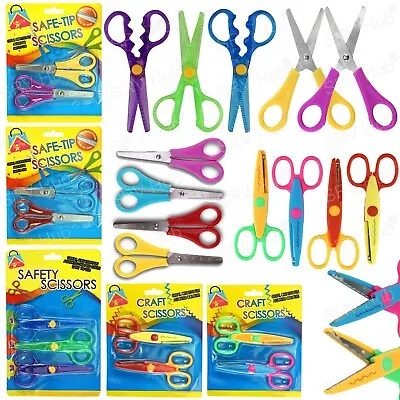 £2.49 • Buy Kids Children Art Craft Round Safe Tip, Ruler Blade, Pattern Cut Paper Scissors