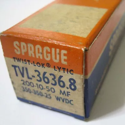 SPRAGUE ® TVL-3636.8 200 10 50 MF @ 350 350 25 WVDC Can Electrolytic Capacitor • $17.95