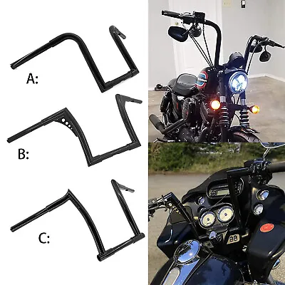 Motorcycle Fat Handlebar 10  12  14  Rise Ape Hanger For Harley Softail Dyna • $79.99