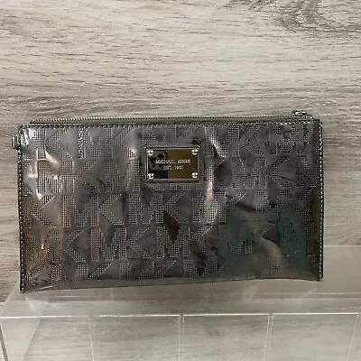 MICHAEL KORS Silver Metallic Mirror Travel Pouch Bag Clutch • $40