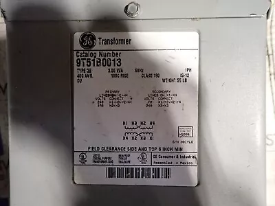 GE 9T51B0013 3 KVA Type QB Transformer 1 Phase 240x480 To 120/240 Volt TESTED • $225