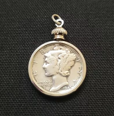 Vintage Silver Mercury Dime Drop Pendant • $25