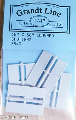 Grandt Line O #3540 Louvered Window Shutters - O Scale - 18  X 58  (Plastic) • $2.97