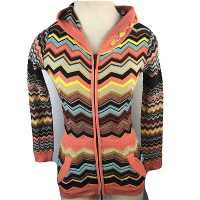 Missoni For Target Womens Velour Knit Hoodie Zig Zag Chevron Sweater Jacket  • $35.93