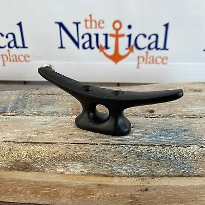 Small Cast Iron Cleat W/ Black Finish - Nautical Marine Boat Dock Chock - Hanger • $10.94
