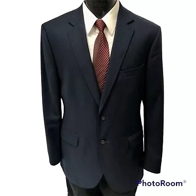 Lands End CANVAS 1963 Men's NAVY Blue Sport Coat NAUTICAL Jacket Wool Blazer 42 • $129.99