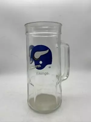 Vintage Minnesota Vikings Helmet Logo NFL Glass Stein Beer Mug • $14.24