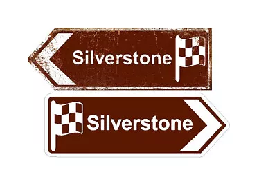 SILVERSTONE Tourist Style Metal Retro Road MOTORSPORT Sign Man Cave Garage Sign • £11.49