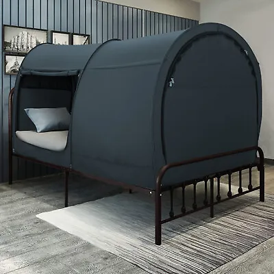 $115.99 • Buy Canopy Bed Dream Privacy Space Bunk Twin Size Sleeping Tents Portable Charcoal