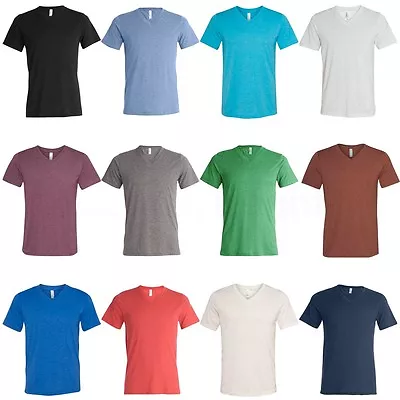 $8.40 • Buy Canvas Bella Mens Unisex Size S M L XL 2XL TriBlend V-Neck Tee Vee 3415 T-shirt