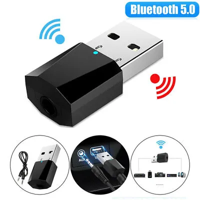 Wireless Bluetooth 5.0 Audio Receiver 3.5mm AUX To USB Car Stereo Music Adapter • $6.59