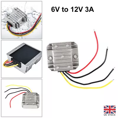 Waterproof DC 6V To 12V Step Up Converter Boosts Voltage Regulator Module 36W 3A • £13.99