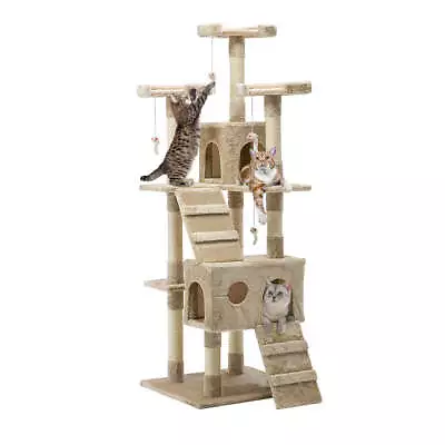 I.Pet Cat Tree 180cm Trees Scratching Post Tower Condo House Furniture Wood B... • $204.95