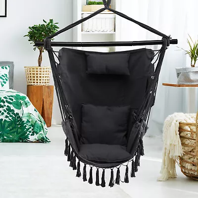£35.49 • Buy Hammock Swing Chair Metal Spreader Bar Cotton Macrame Garden Hanging Chair
