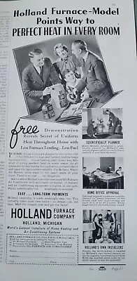 1937 Holland Furnace Co. Perfect Heat In Every Room Heating Vintage Ad • $9.99