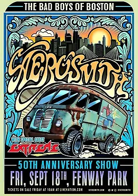 Aerosmith Music Gig Concert Poster Classic Retro Rock Vintage Wall Print Picture • £2.99