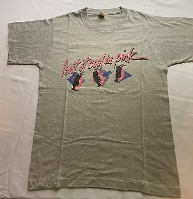 Vintage 1980s Cherry 7 Up Tee Medium Gray T Shirt Isnt It Cool In Pink  Penguins • £14.27