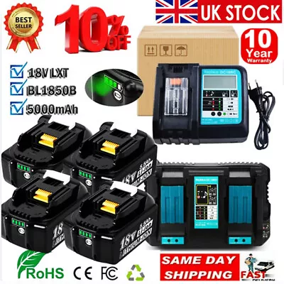 4X 1X For Makita 18V Battery 5.0Ah 6.0Ah BL1830 BL1850 BL1860 Li-Ion LXT/Charger • £10.99