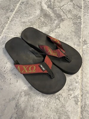$5.99 • Buy Alpha Chi Omega Sorority Flip Flops Sandals Shoes Vintage Size 8