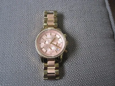 Michael Kors Ladies Ritz Chronograph Two-Tone Stainless Steel Watch  MK6475 • $34.99