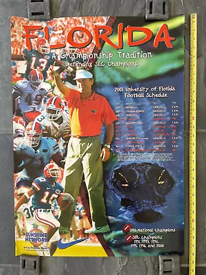 2001 Vintage Florida Gators Football Team Schedule Poster Rare UF Steve Spurrier • $13.59