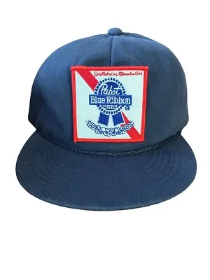 Navy Pabst Blue Ribbon Snapback Hat • $19.99