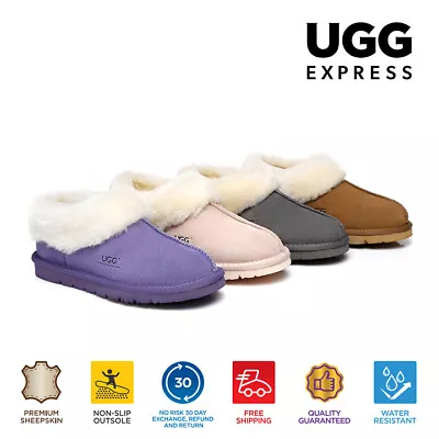 AUSTRALIAN SHEPHERD® UGG Slippers Women Men Sheepskin Wool Water Resistant Homey • $79