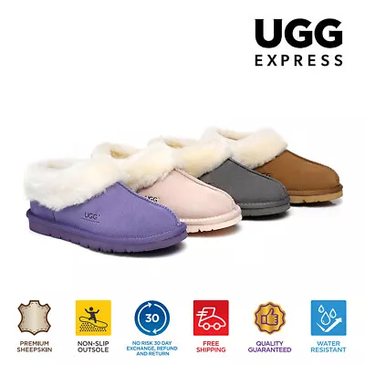 $79 • Buy UGG Slippers Women Men Australian Sheepskin Moccasins Water Resistant Homey