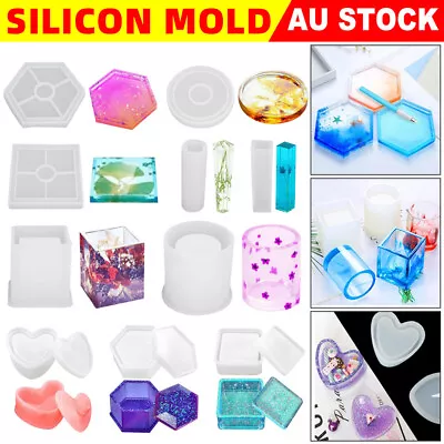 10X Silicone Mold Making Jewelry Pendant Tray Resin Necklace Mould Craft DIY Kit • $19.85