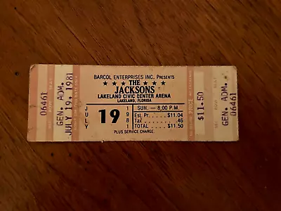 1981 MICHAEL JACKSONS Unused Concert Ticket Stub LAKELAND CIVIC CENTER FLORIDA • $99.99