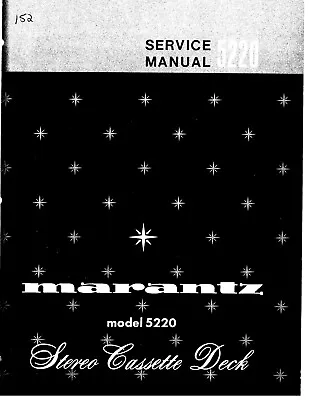 Service Manual Instructions For Marantz 5220 • $15.33