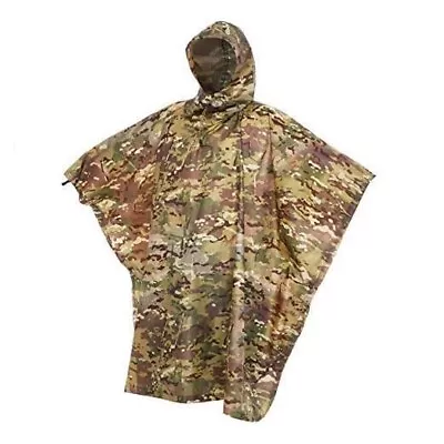 Camouflage Rain Poncho Hooded Waterproof Camo Raincoat With Military-camo • $27.99