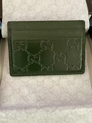 $84 • Buy GUCCI Money Clip / Card Case Guccissima Green Leather Made In Italy With Box