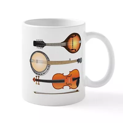 CafePress Mandolin Banjo And Fiddle Mug 11 Oz Ceramic Mug (490286109) • $14.99