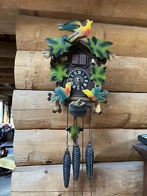 Schmeckenbecher Black Forest Double Doors Musical Cuckoo Clock Bird Wing Flapper • £170.98