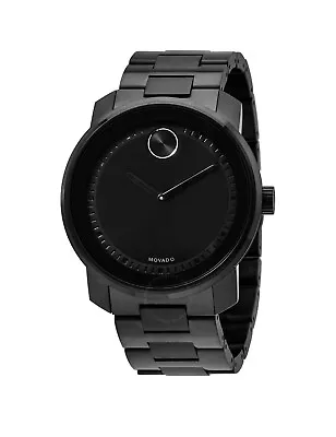 Brand New Movado Bold Men’s Black Dial Stainless Steel Bracelet Watch 3600467 • $399