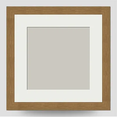OAK STYLE 7x7 PHOTO FRAME Incl SOFT WHITE Mount For 5x5 PICTURE ART CRAFT • £11.45