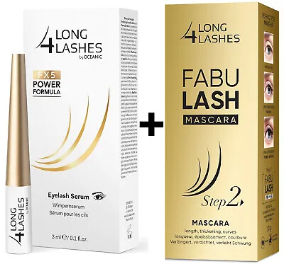 Long4Lashes FX5 Eyelash Serum 3ml + Mascara Fabu Lash Deep Black 10g • £20.91