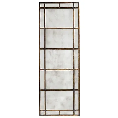 Extra Large Antiqued WINDOW MIRROR Wall Leaner 79  Oversize Architectural Floor • $697.40