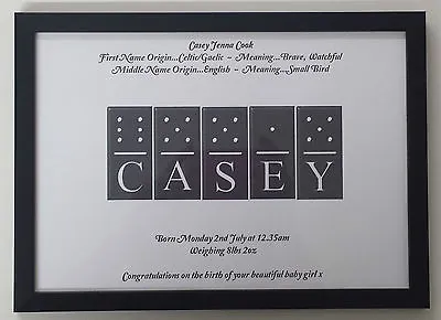 Newborn Baby/Child Name & Meaning Personalised Framed Keepsake Gift  • £4.99