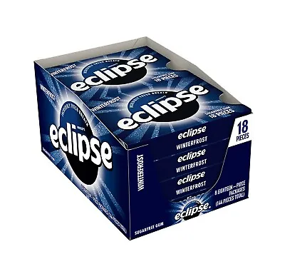 Full Box 8x Eclipse Winterfrost Sugar Free Chewing Gum ( 18 Pieces Per Pack )  • $20.10
