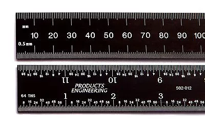 USA PEC Machinist Ruler Scale 6  150 Mm SAE/Metric E/M Rigid Black Chrome • $19.99
