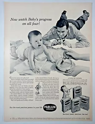 Pablum Cereal Baby Progress Camera Photos Mead Johnson B&W Vintage Print Ad • $8.43